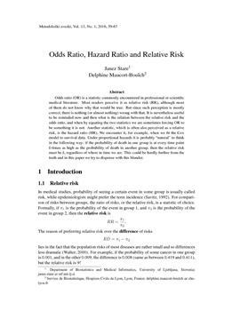 Dlib Si Odds Ratio Hazard Ratio And Relative Risk